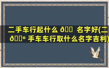 二手车行起什么 🐠 名字好(二 🐺 手车车行取什么名字吉利)